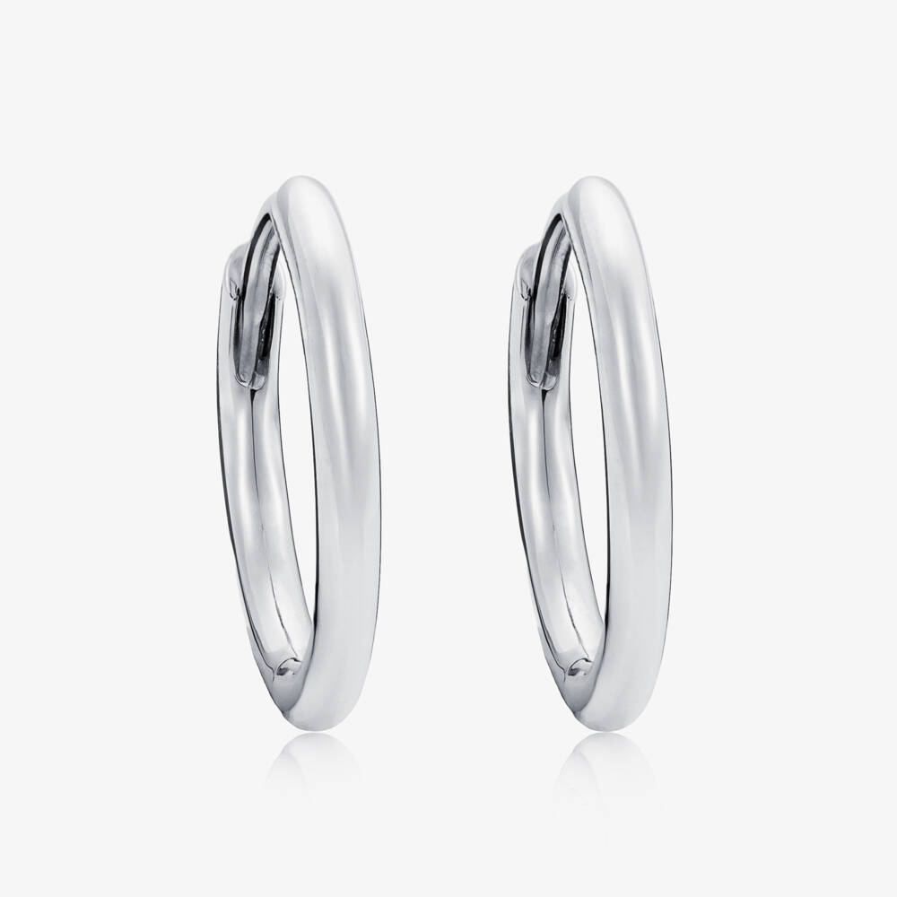 Little Star-Girls Sterling Silver Hoop Sleeper Earrings | Childrensalon