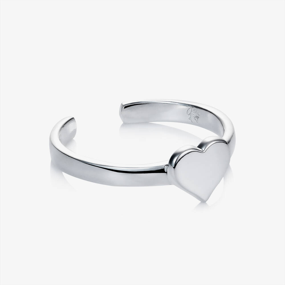 Little Star-Girls Sterling Silver Open Heart Ring | Childrensalon