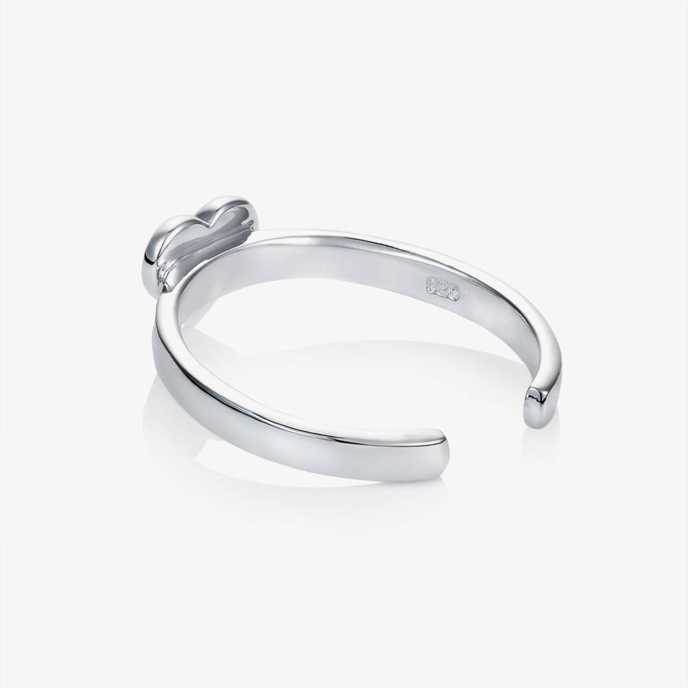Little Star-Girls Sterling Silver Open Heart Ring | Childrensalon