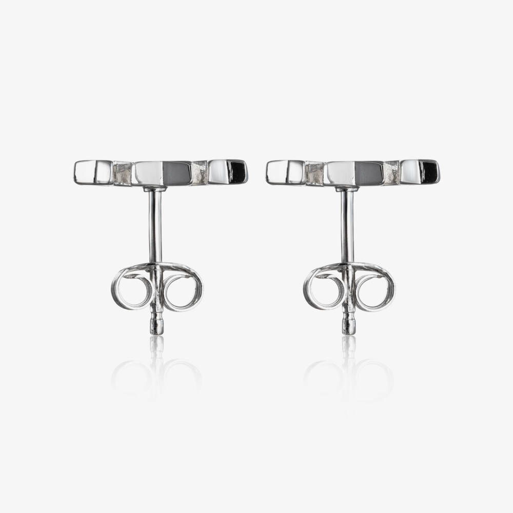 Little Star-Girls Sterling Silver Triple Star Earrings | Childrensalon