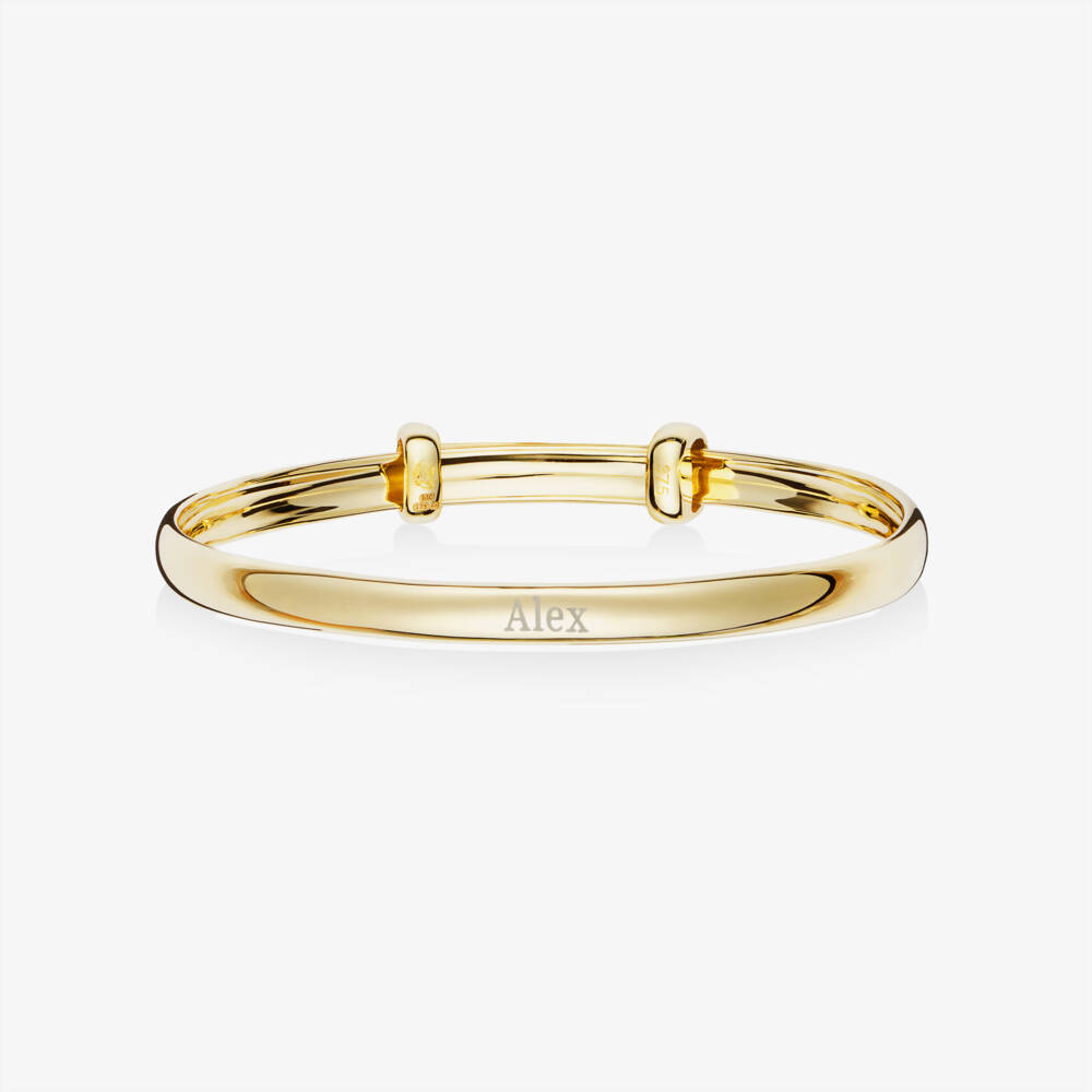 Little Star-Personalised 9ct Yellow Gold Bangle | Childrensalon