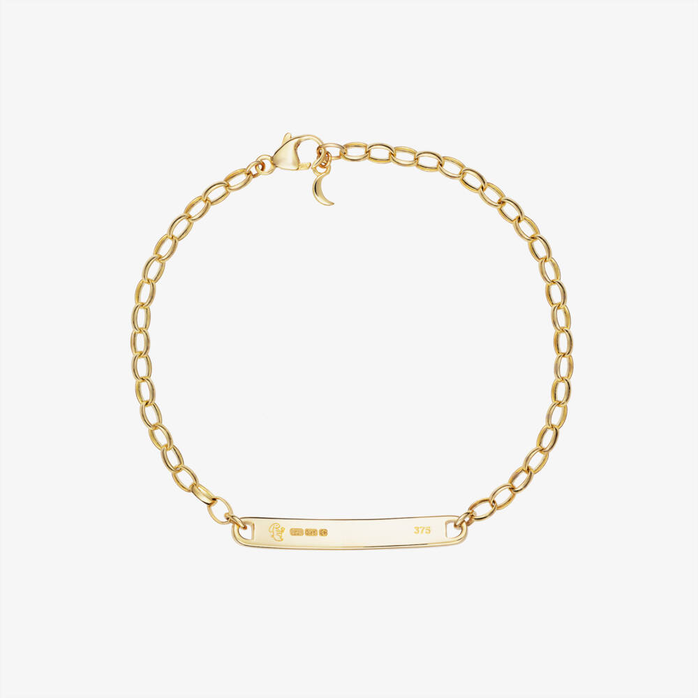 Little Star-Personalised 9ct Yellow Gold ID Bracelet with Diamond Star | Childrensalon