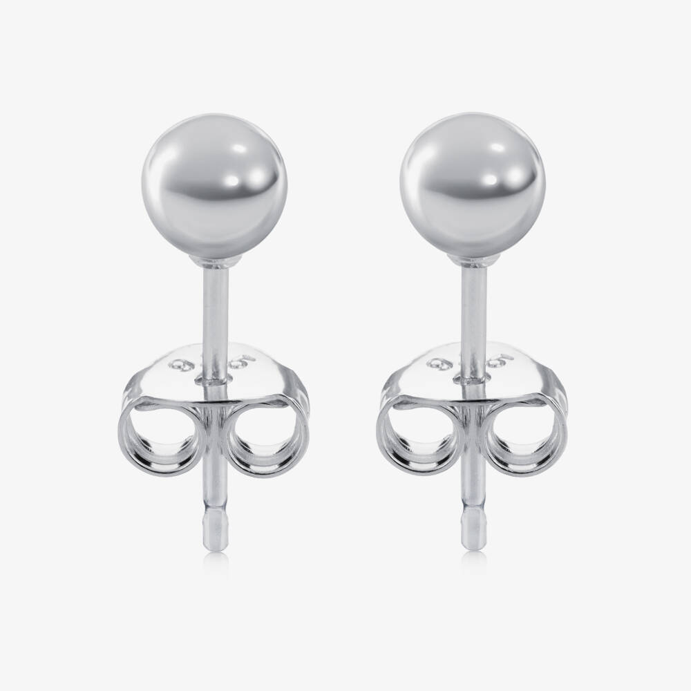 Little Star-أقراط كرات فضة إسترليني 4 مم | Childrensalon