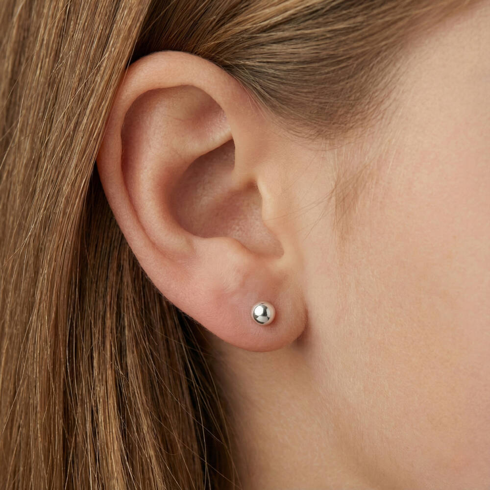 Little Star-Sterling Silver 4mm Ball Stud Earrings | Childrensalon