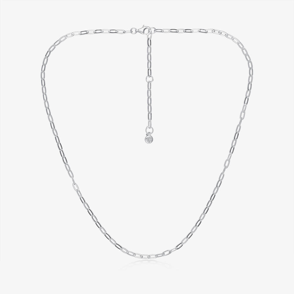 Little Star-قلادة سلسلة بحلقات بيضاوية فضة إسترليني (46 سم) | Childrensalon