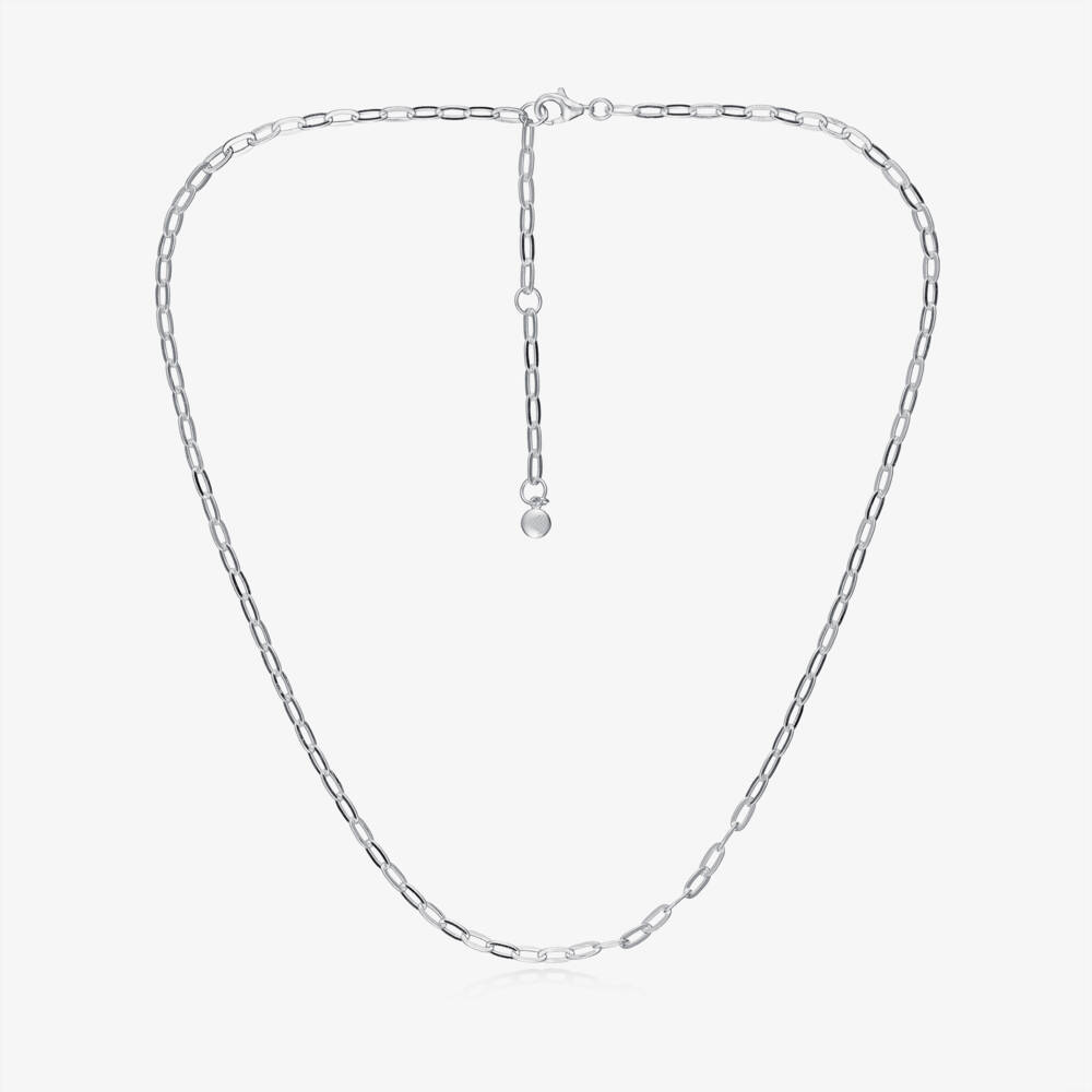 Little Star-قلادة سلسلة بحلقات بيضاوية فضة إسترليني (46 سم) | Childrensalon