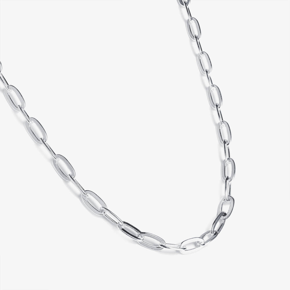 Little Star-قلادة سلسلة بحلقات بيضاوية فضة إسترليني (46 سم) | Childrensalon