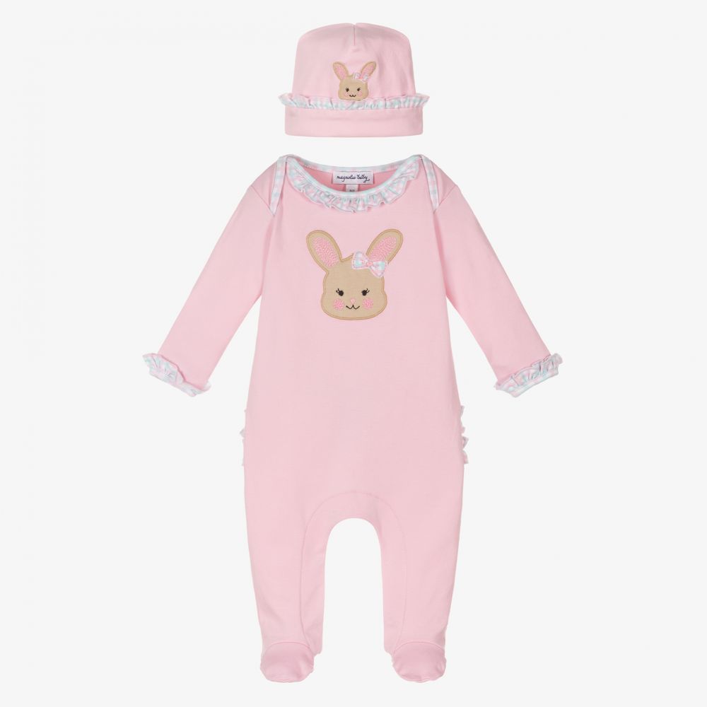 Briggita Luxe Pink Babygrow with Bonnet main image 1