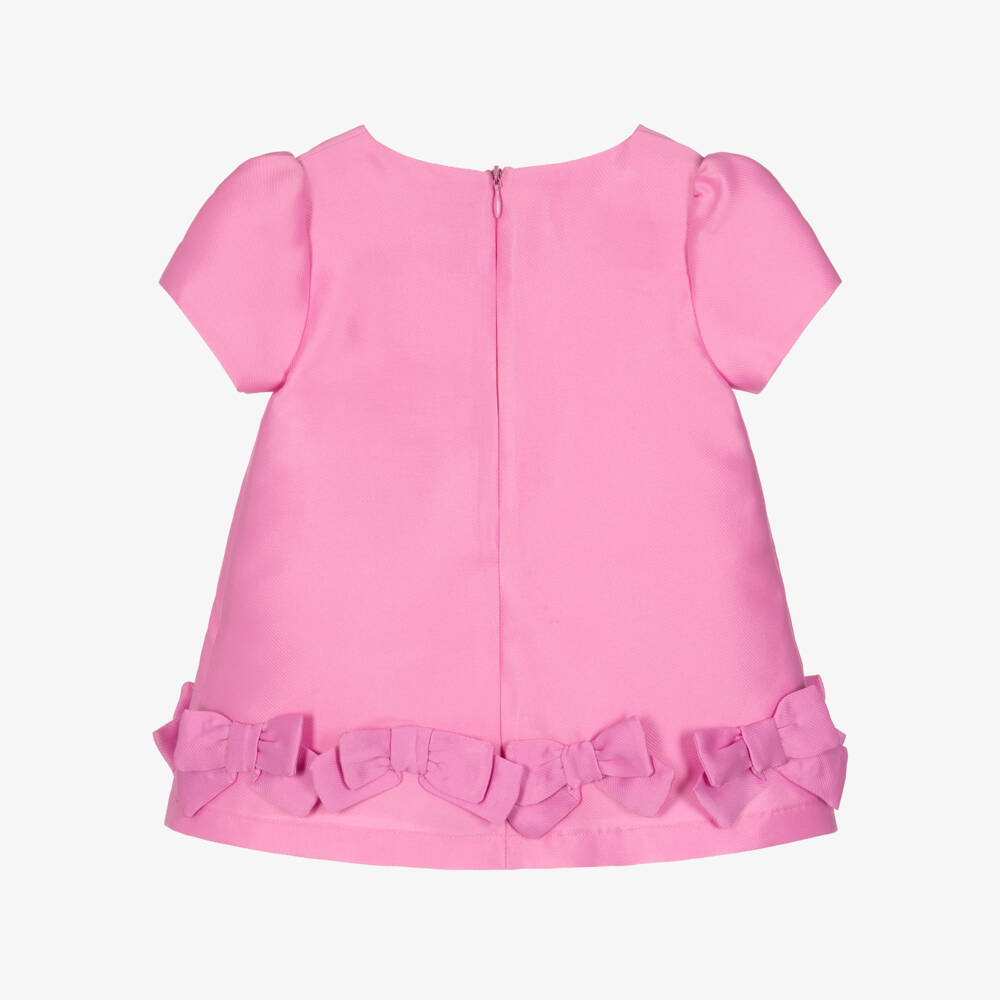 Mama Luma-Baby Girls Pink Dress with Bows | Childrensalon