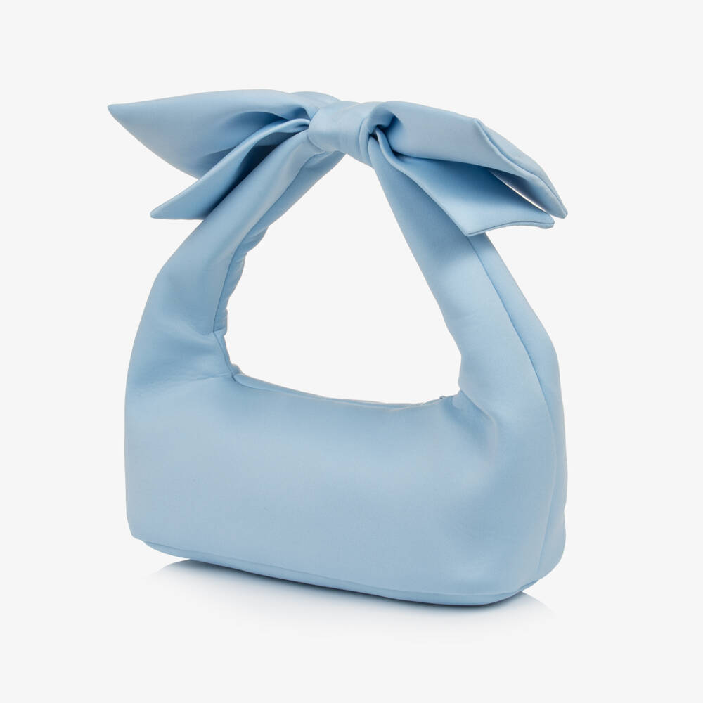 Mama Luma-Girls Blue Handbag with Bow Handle (32cm) | Childrensalon