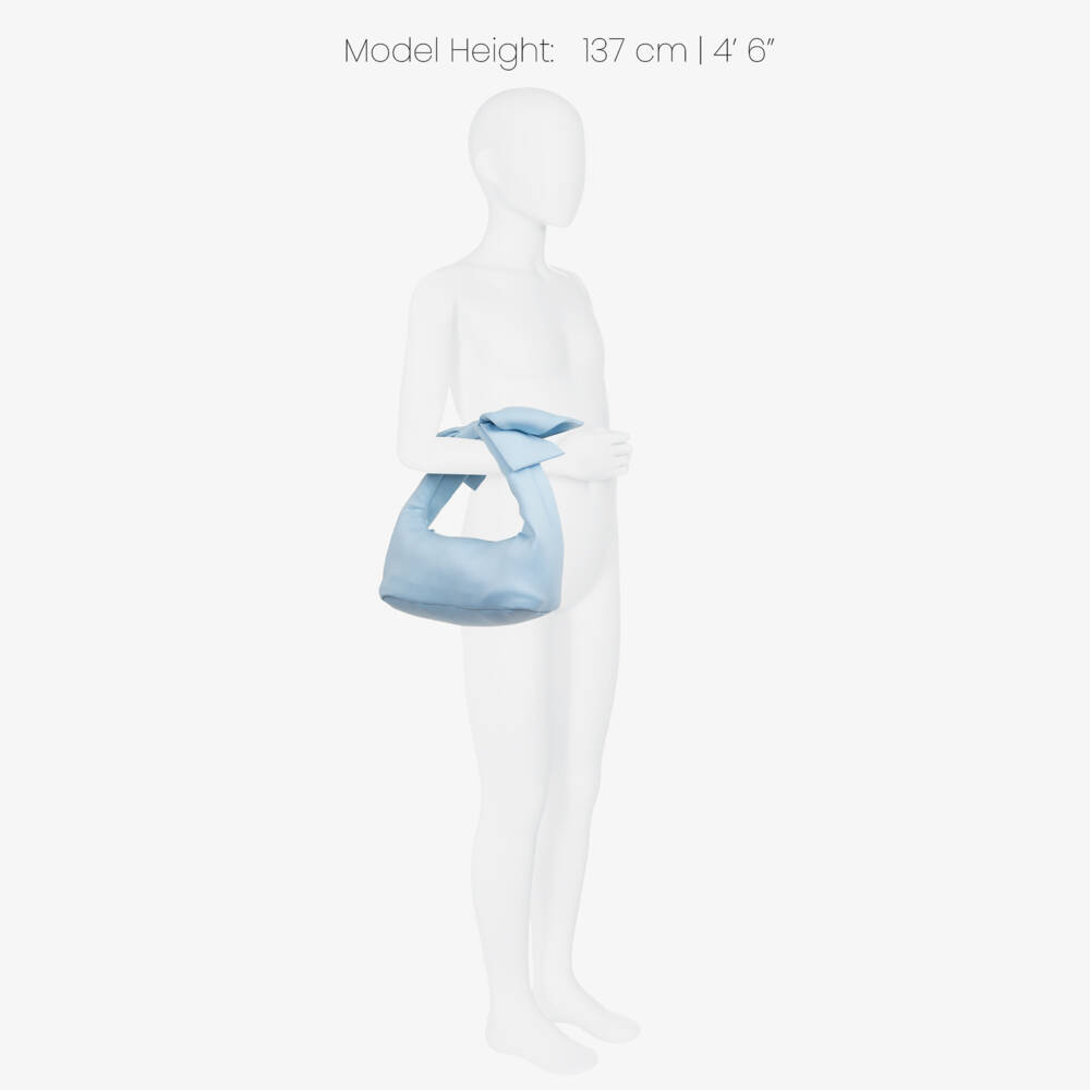 Mama Luma-Girls Blue Handbag with Bow Handle (32cm) | Childrensalon