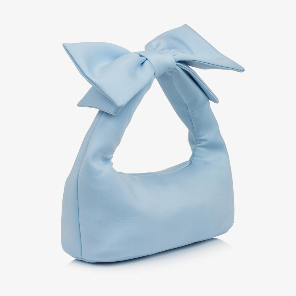 Mama Luma-Girls Blue Handbag with Bow Handle (32cm) | Childrensalon