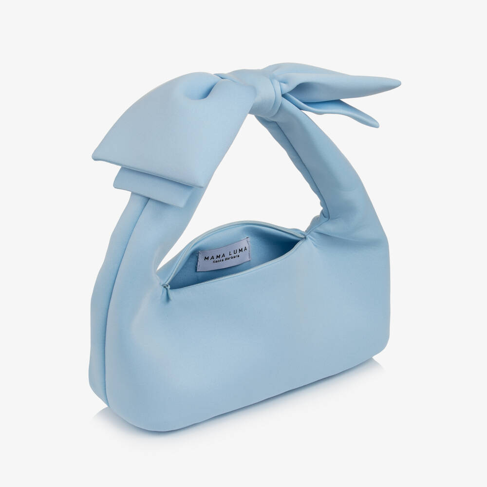 Mama Luma-Girls Blue Handbag with Bow Handle (32cm) | Childrensalon