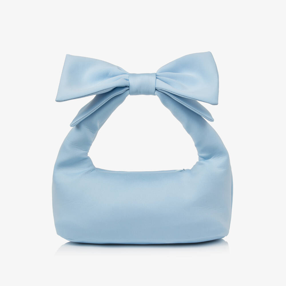 Mama Luma-Girls Blue Handbag with Bow Handle (32cm) | Childrensalon