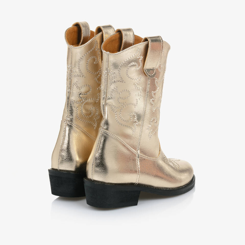 Mama Luma-بوت كاوبوي لون ذهبي للبنات | Childrensalon