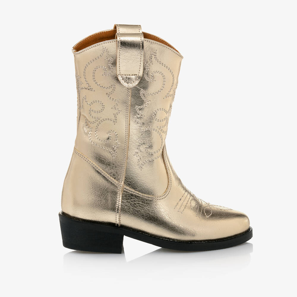 Mama Luma-بوت كاوبوي لون ذهبي للبنات | Childrensalon