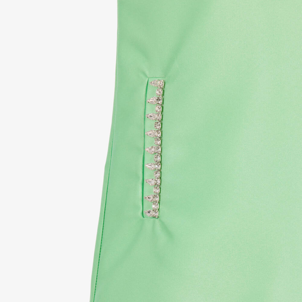 Mama Luma-Girls Mint Green Shift Dress with Diamanté | Childrensalon