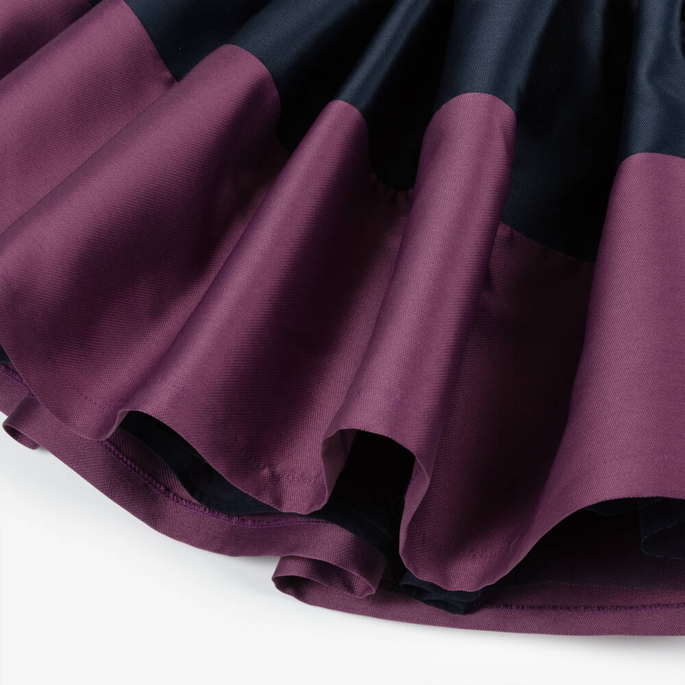 Mama Luma-فستان ساتان بفيونكة لون كحلي وموربيري  | Childrensalon