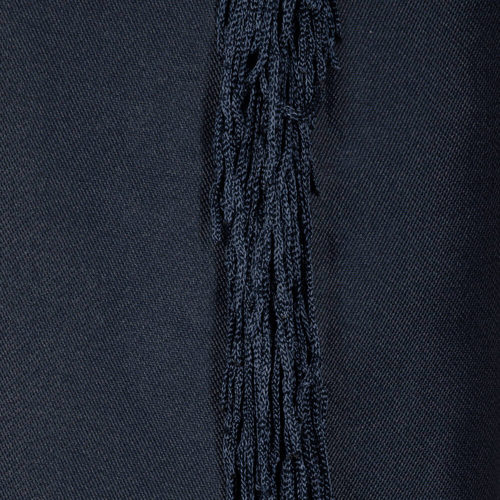 Mama Luma-Girls Navy Blue Satin Trousers with Fringing | Childrensalon