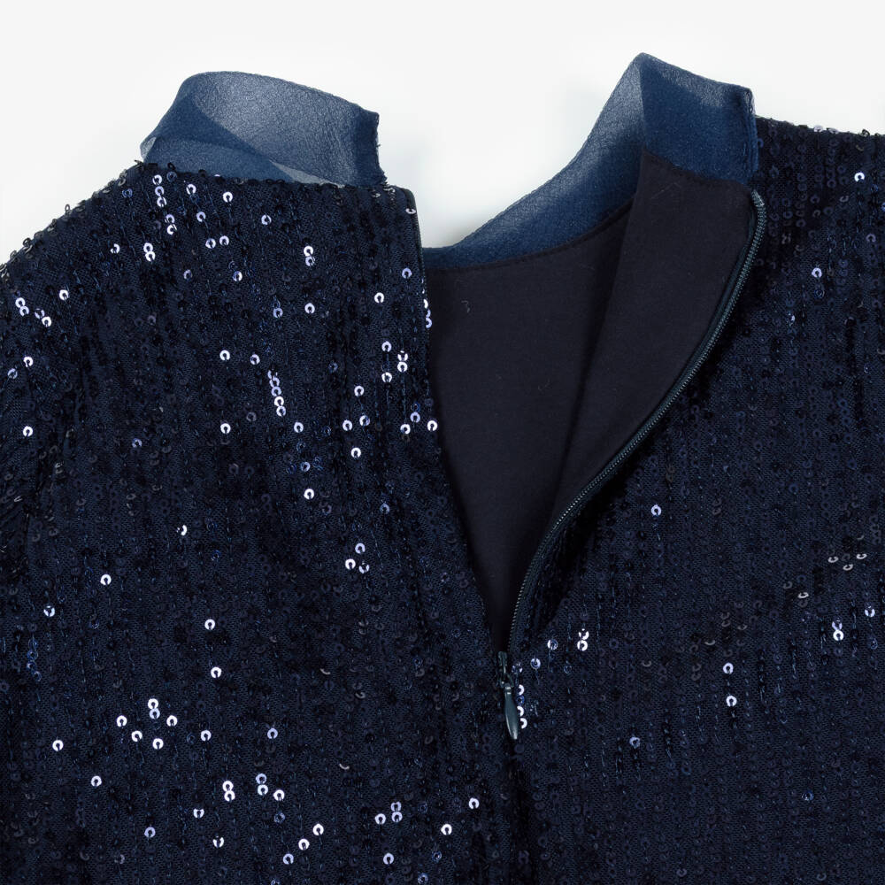 Mama Luma-فستان بنات بطبقات ترتر لون كحلي | Childrensalon