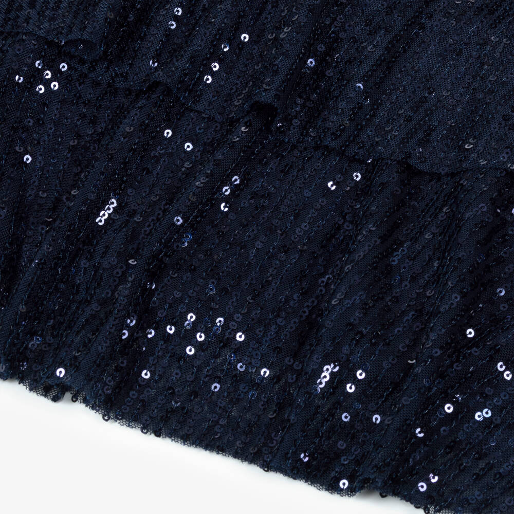 Mama Luma-فستان بنات بطبقات ترتر لون كحلي | Childrensalon