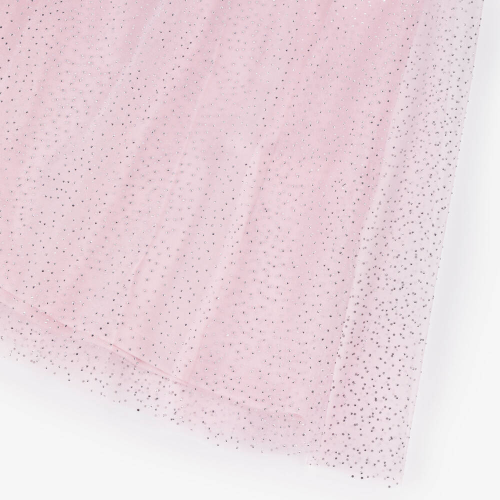 Mama Luma-Girls Pink Chiffon Diamanté Cape Dress | Childrensalon
