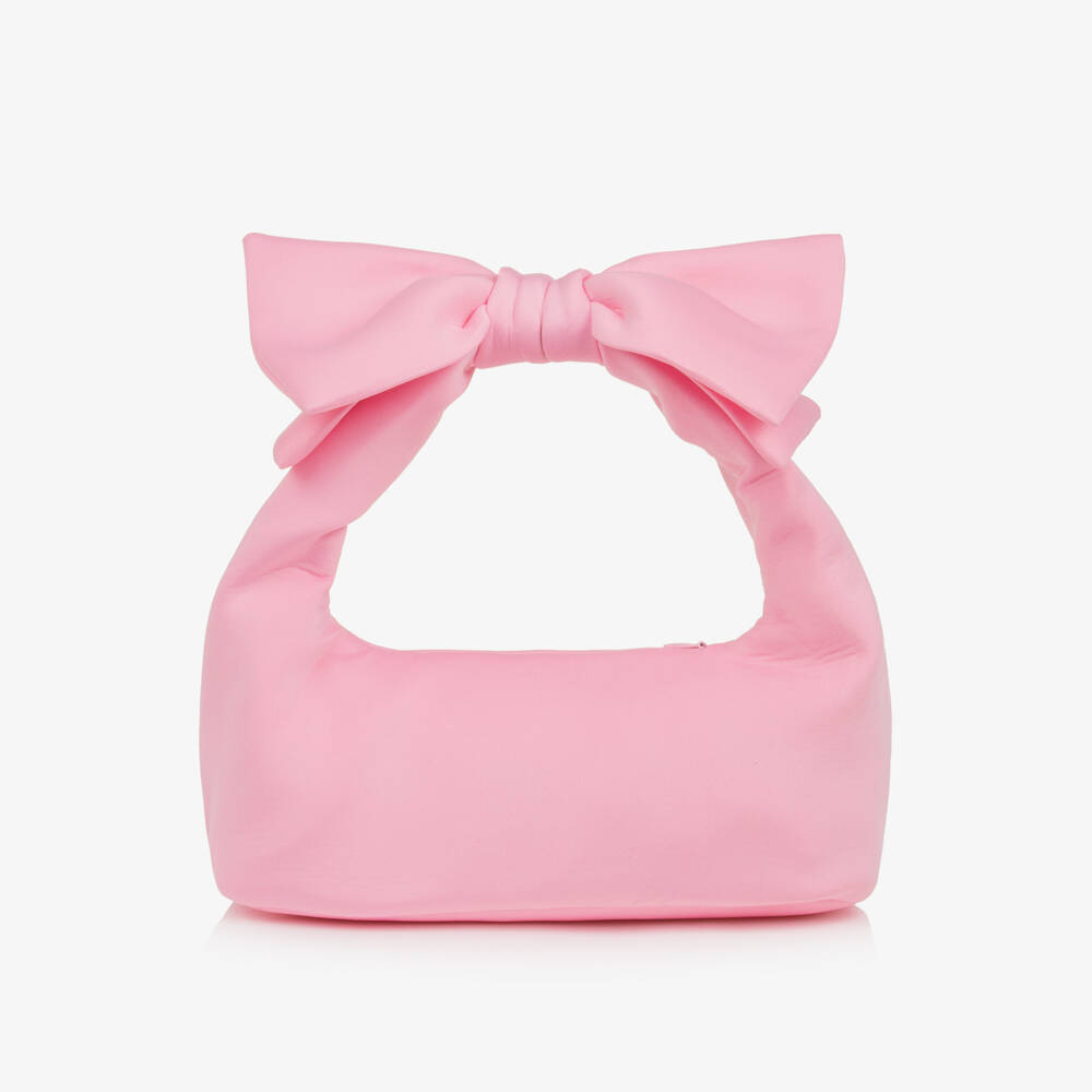 Mama Luma-Girls Pink Handbag with Bow Handle (32cm) | Childrensalon