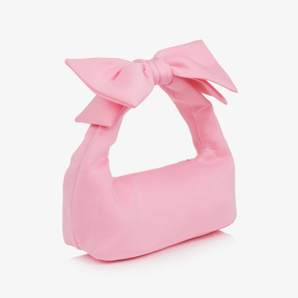 Mama Luma-Girls Pink Handbag with Bow Handle (32cm) | Childrensalon