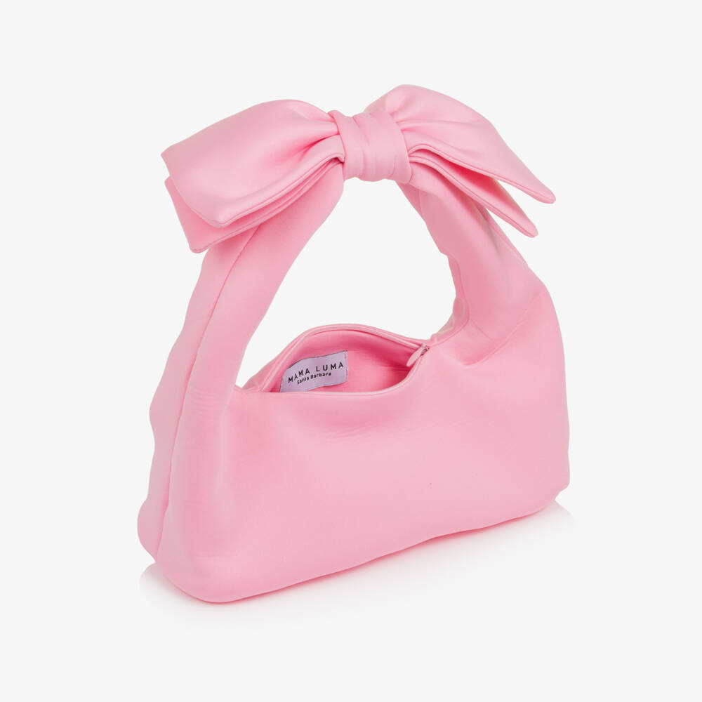 Mama Luma-Girls Pink Handbag with Bow Handle (32cm) | Childrensalon