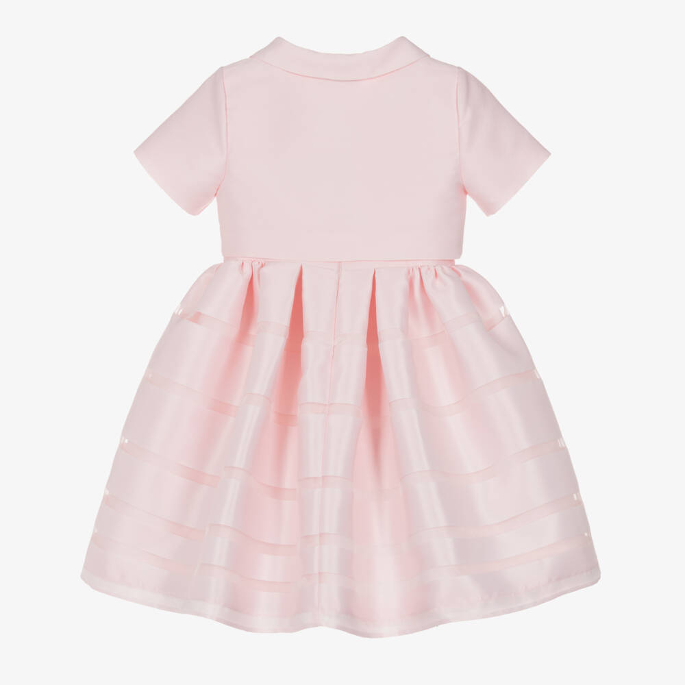 Mama Luma-Girls Pink Satin Twill Dress & Bolero Jacket Set | Childrensalon