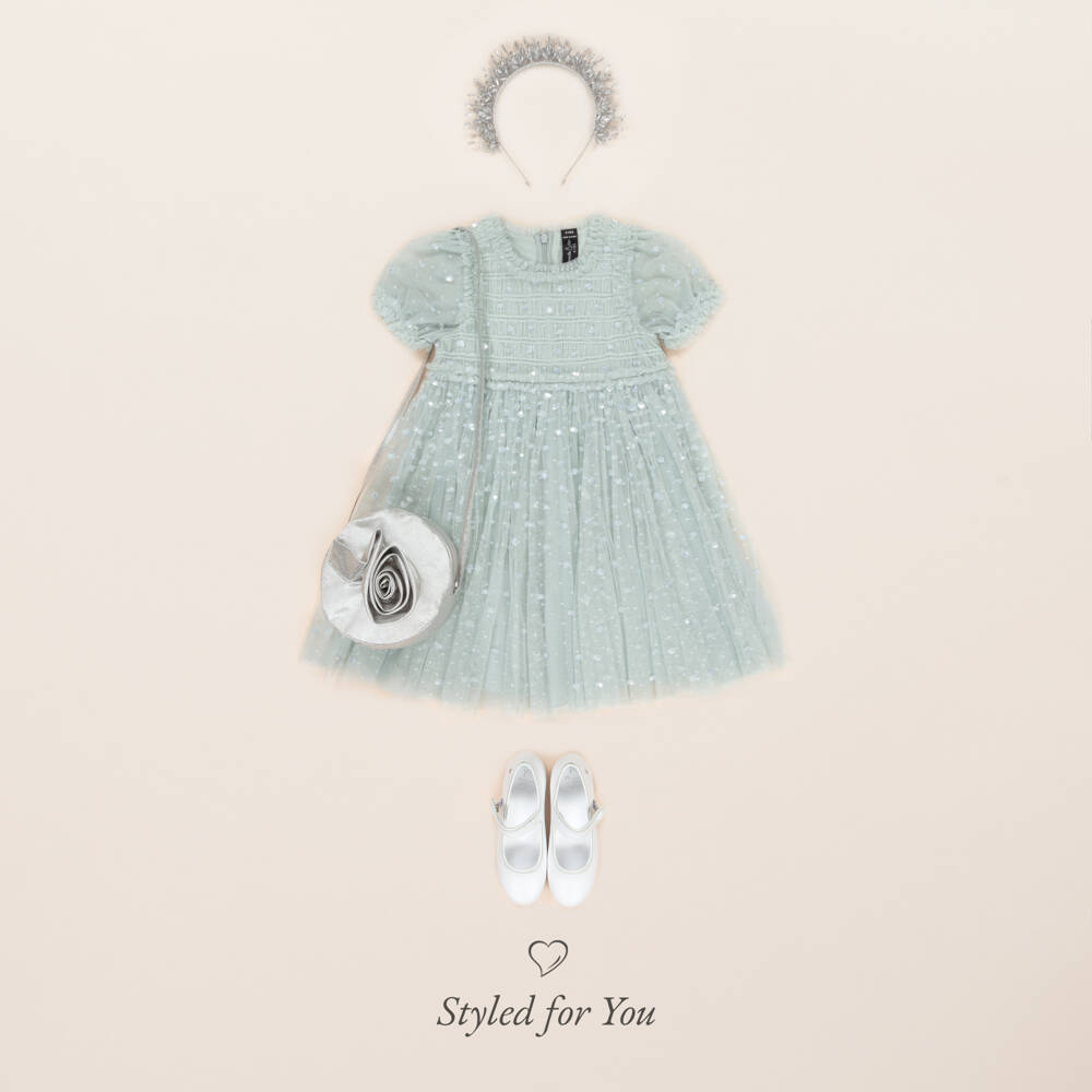 Mama Luma-Girls Silver Rose Circular Shoulder Bag (16cm) | Childrensalon