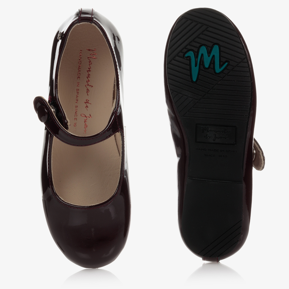 Manuela de Juan-Dark Red Patent Leather Shoes | Childrensalon
