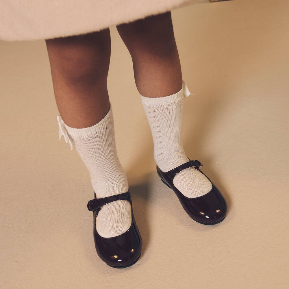 Manuela de Juan-Dark Red Patent Leather Shoes | Childrensalon