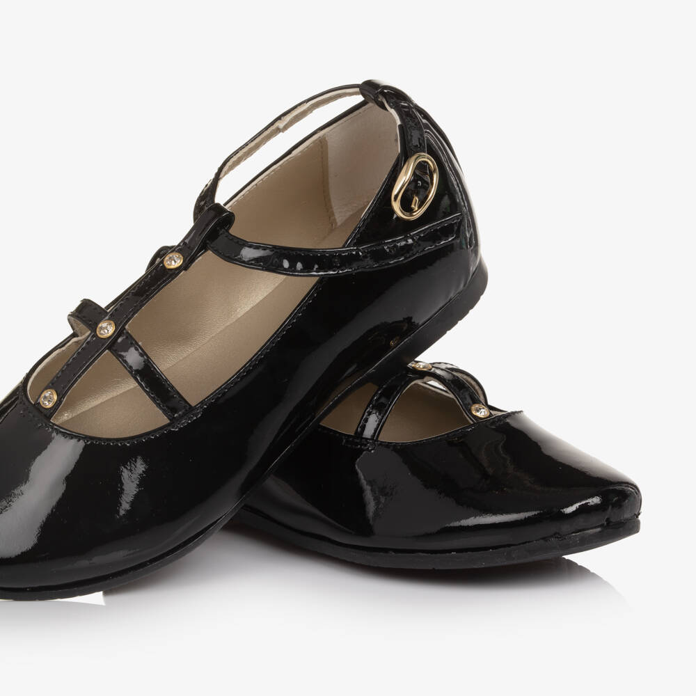Manuela de Juan-Girls Black Patent Leather Bar Shoes | Childrensalon