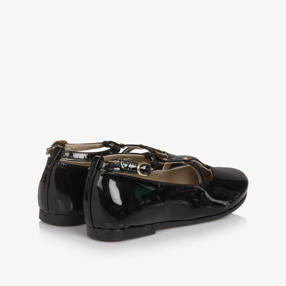 Manuela de Juan-Girls Black Patent Leather Bar Shoes | Childrensalon