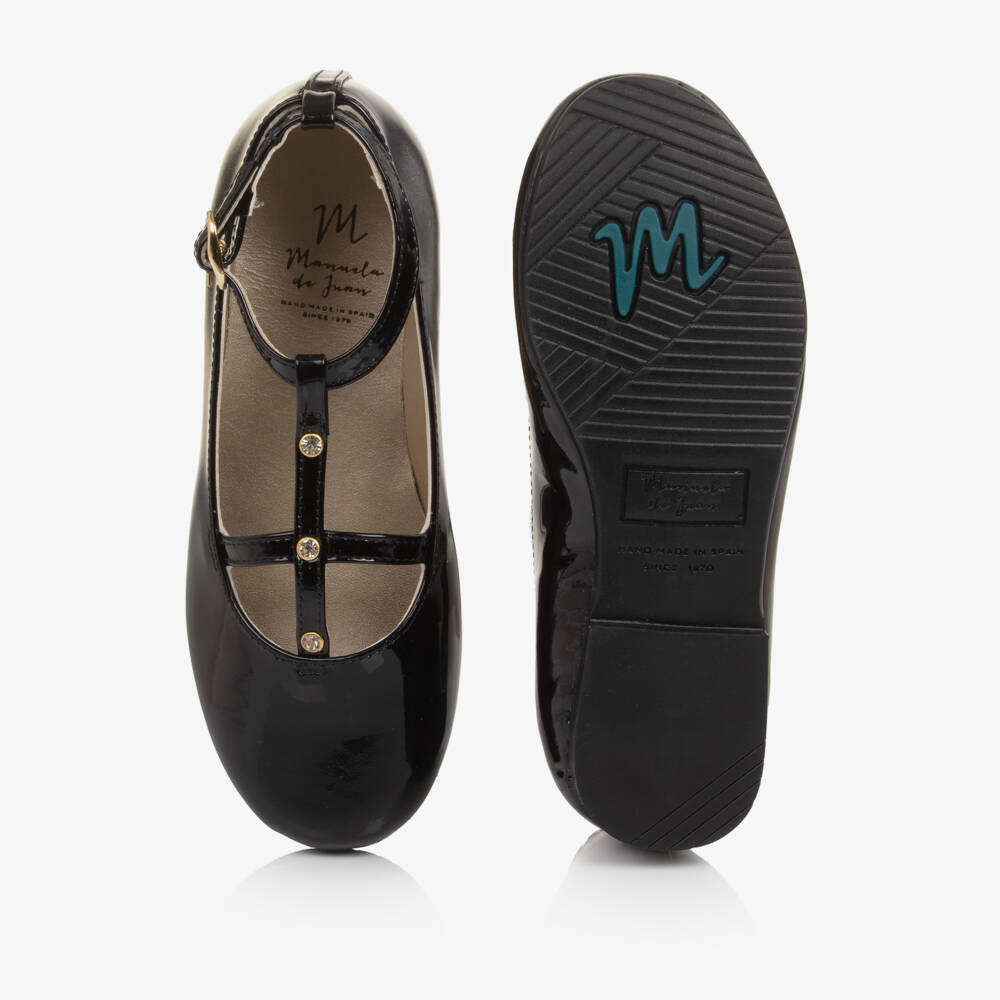 Manuela de Juan-Girls Black Patent Leather Bar Shoes | Childrensalon