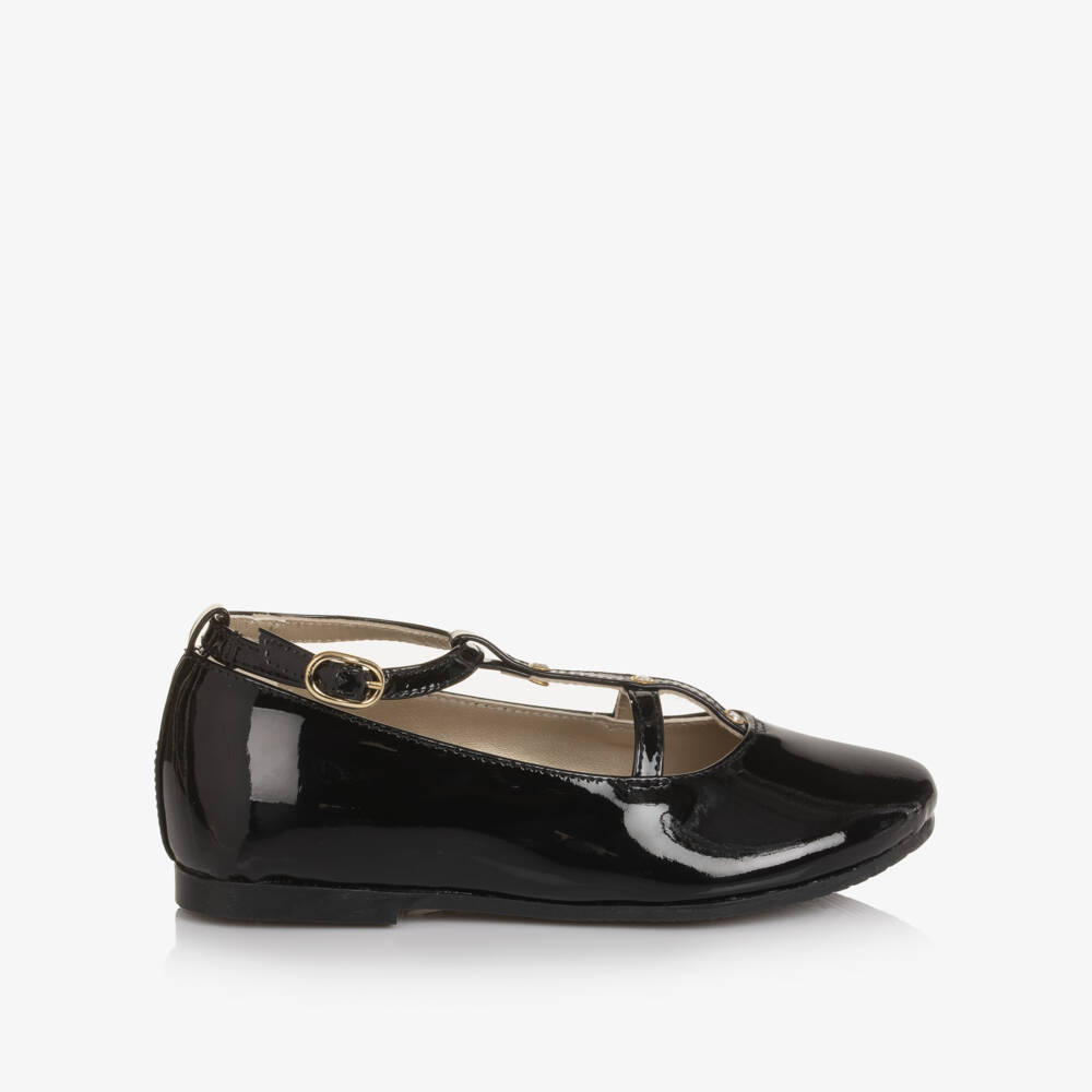 Manuela de Juan-Girls Black Patent Leather Bar Shoes | Childrensalon