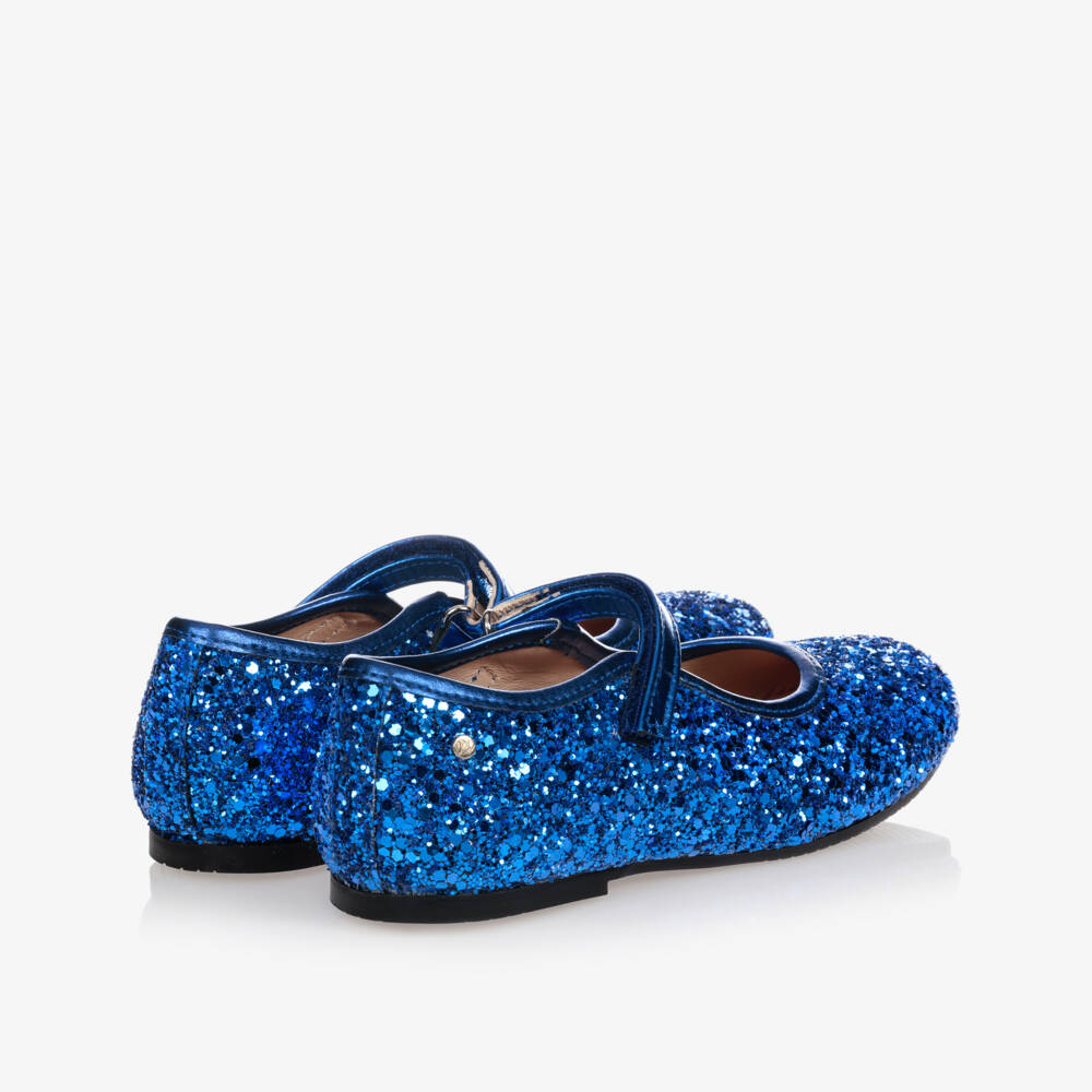 Manuela de Juan-Girls Blue Glitter Shoes | Childrensalon