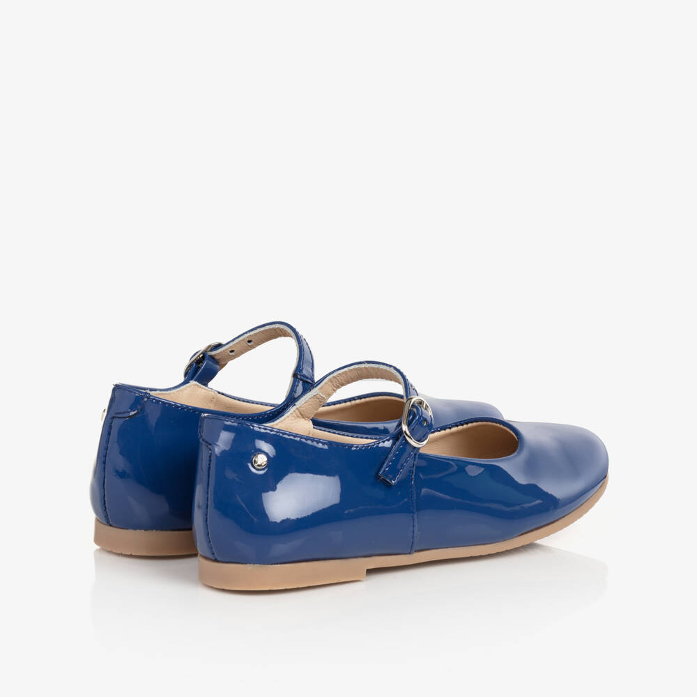 Manuela de Juan-بمب باليرينا جلد لامع لون أزرق للبنات | Childrensalon