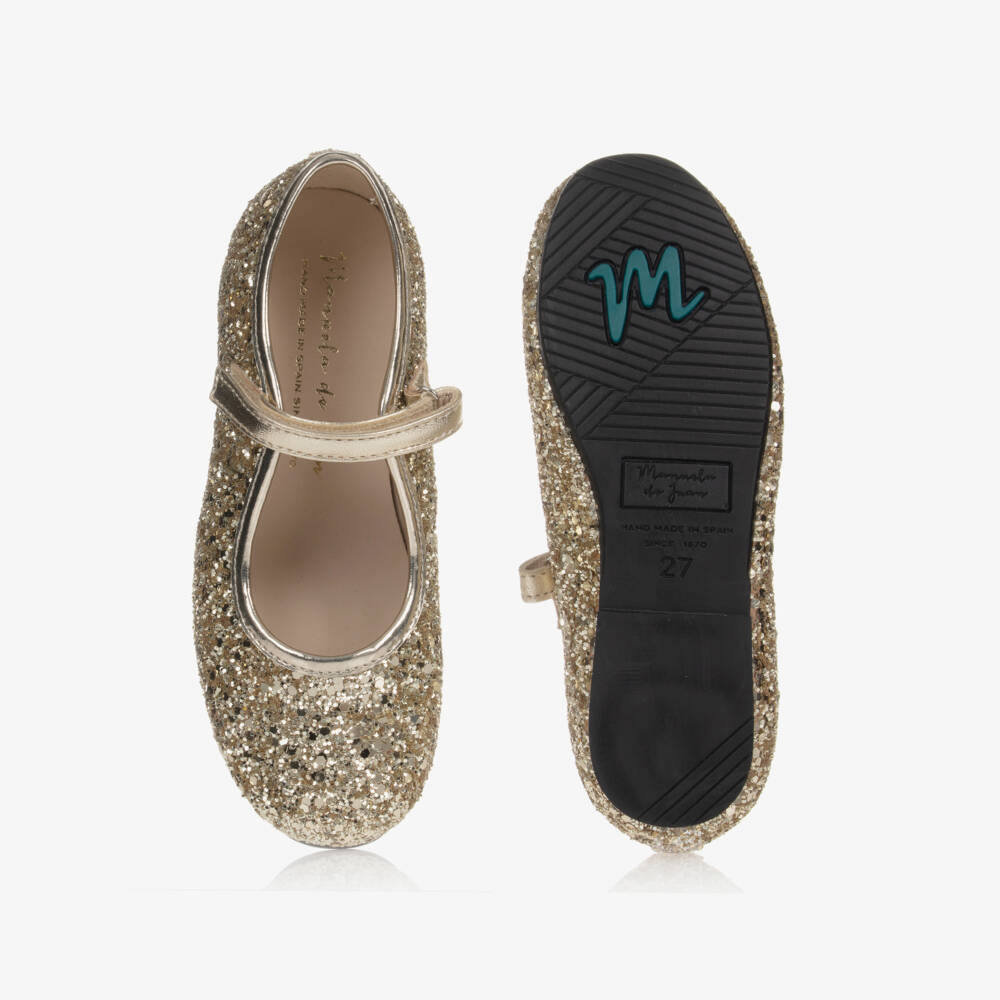 Manuela de Juan-Girls Gold Glitter Shoes | Childrensalon