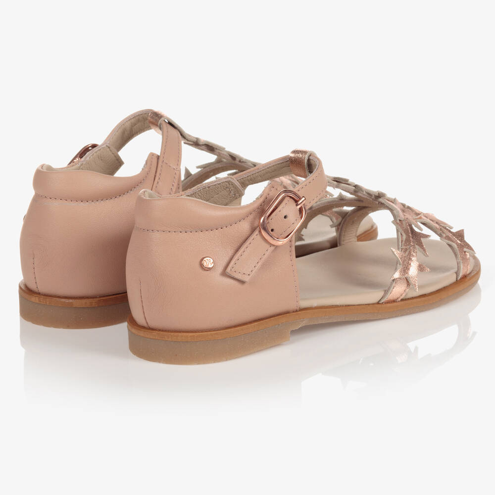 Manuela de Juan-Розовые кожаные сандалии для девочек | Childrensalon