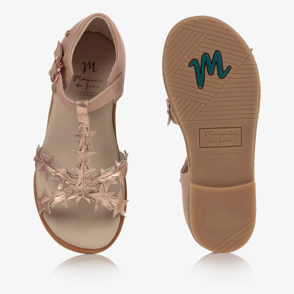 Manuela de Juan-Розовые кожаные сандалии для девочек | Childrensalon