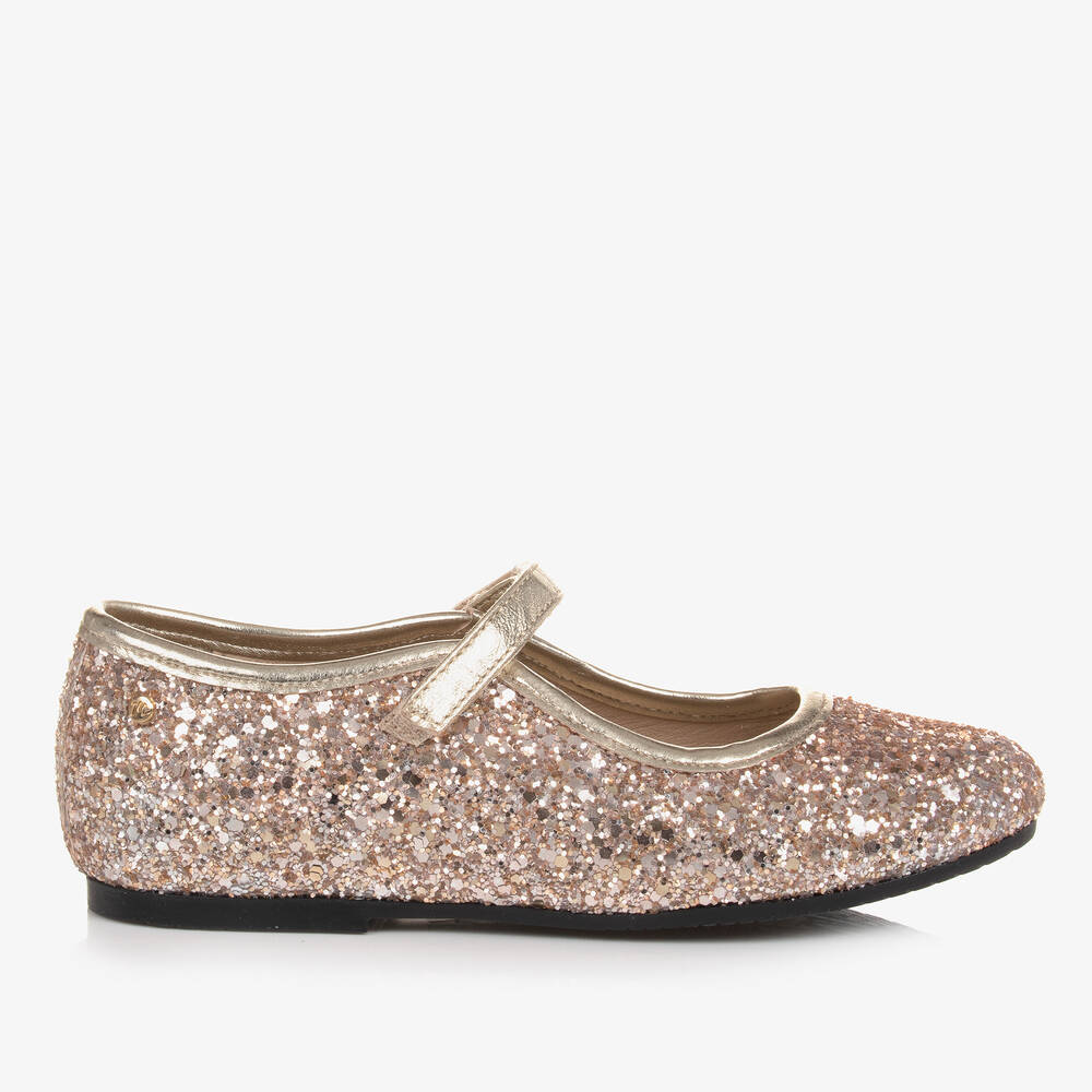 Manuela de Juan-Туфли цвета розового золота с блестками | Childrensalon