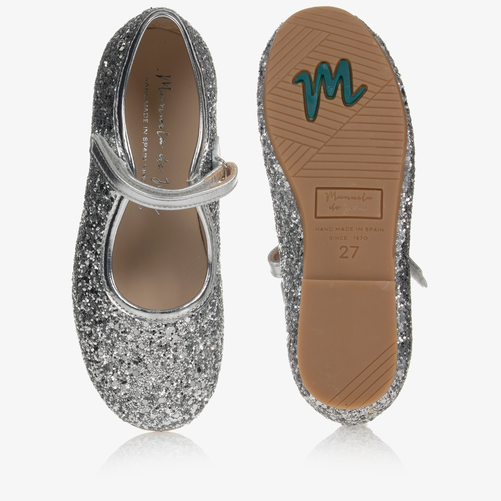 Manuela de Juan-Girls Silver Glitter Shoes | Childrensalon