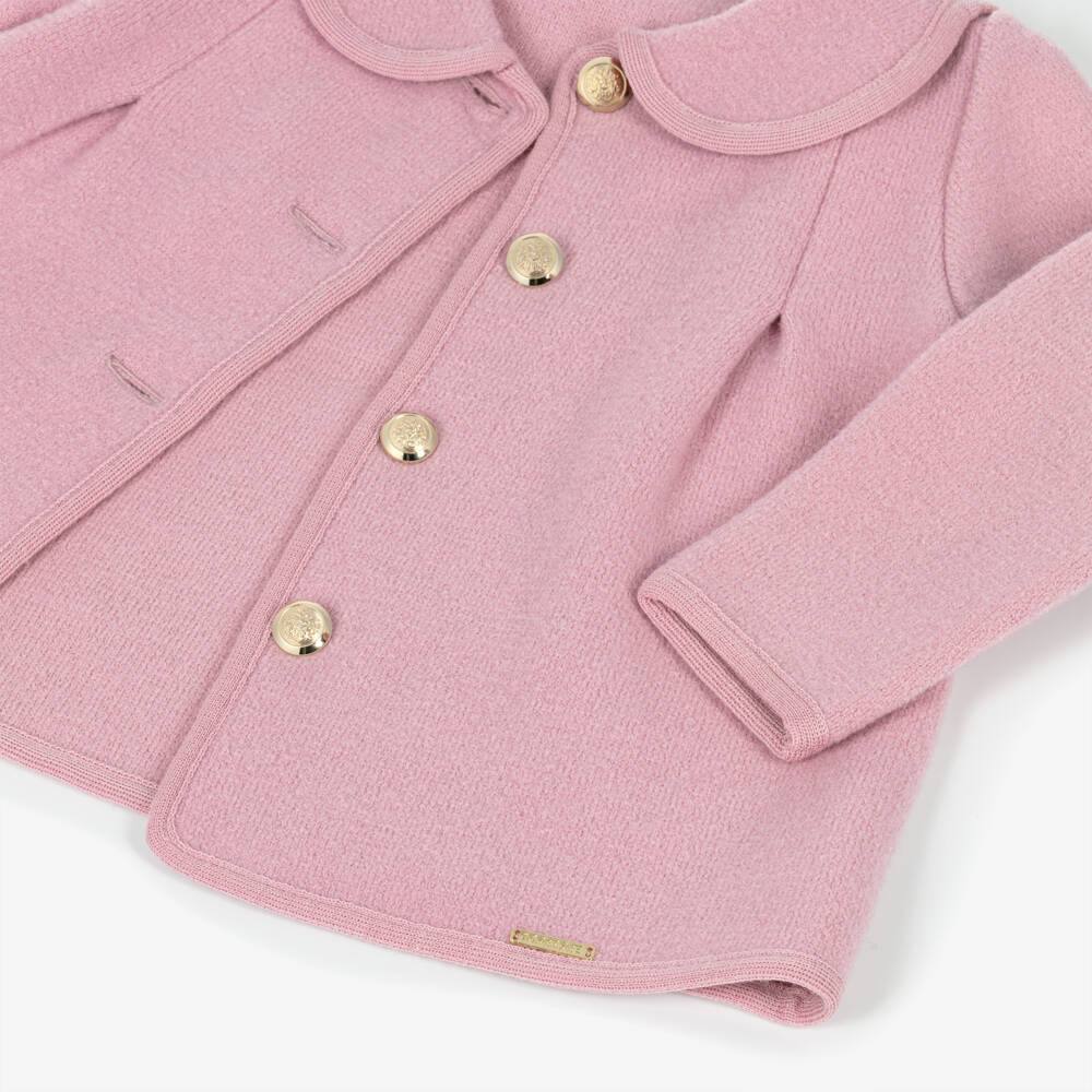 Marae Kids-جاكيت صوف مارينو لون زهري للبنات  | Childrensalon