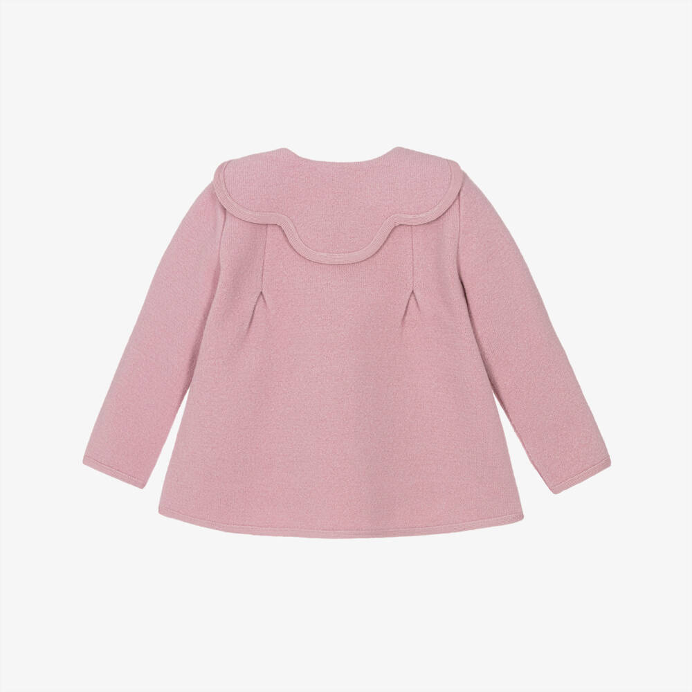 Marae Kids-جاكيت صوف مارينو لون زهري للبنات  | Childrensalon