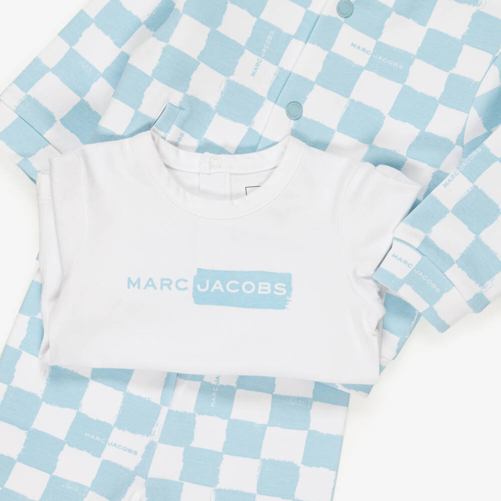 MARC JACOBS-Baby Boys Blue & White Checkerboard Print Tracksuit Set | Childrensalon