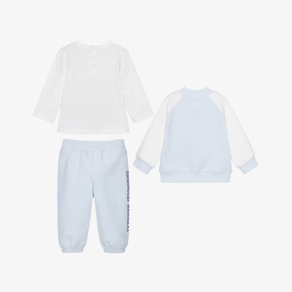 MARC JACOBS-Baby Boys Pale Blue Varsity-Style Jacket & Trouser Set | Childrensalon