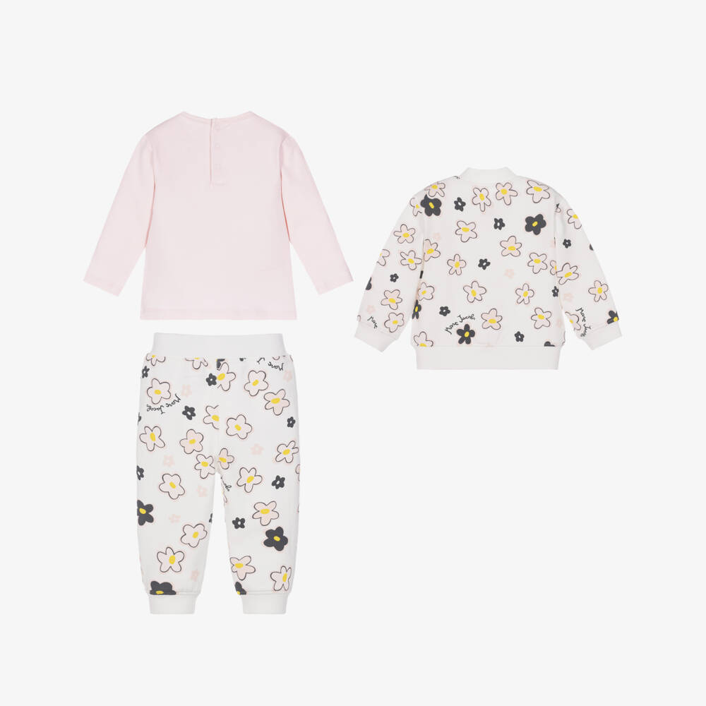 MARC JACOBS-Baby Girls Ivory & Pink Daisy Print Trouser Set | Childrensalon