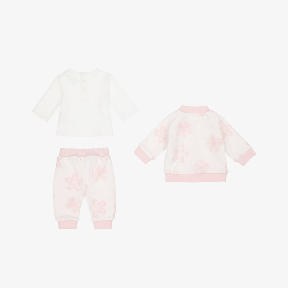 MARC JACOBS-Baby Girls Reversible Pink & White Cotton Trouser Set | Childrensalon